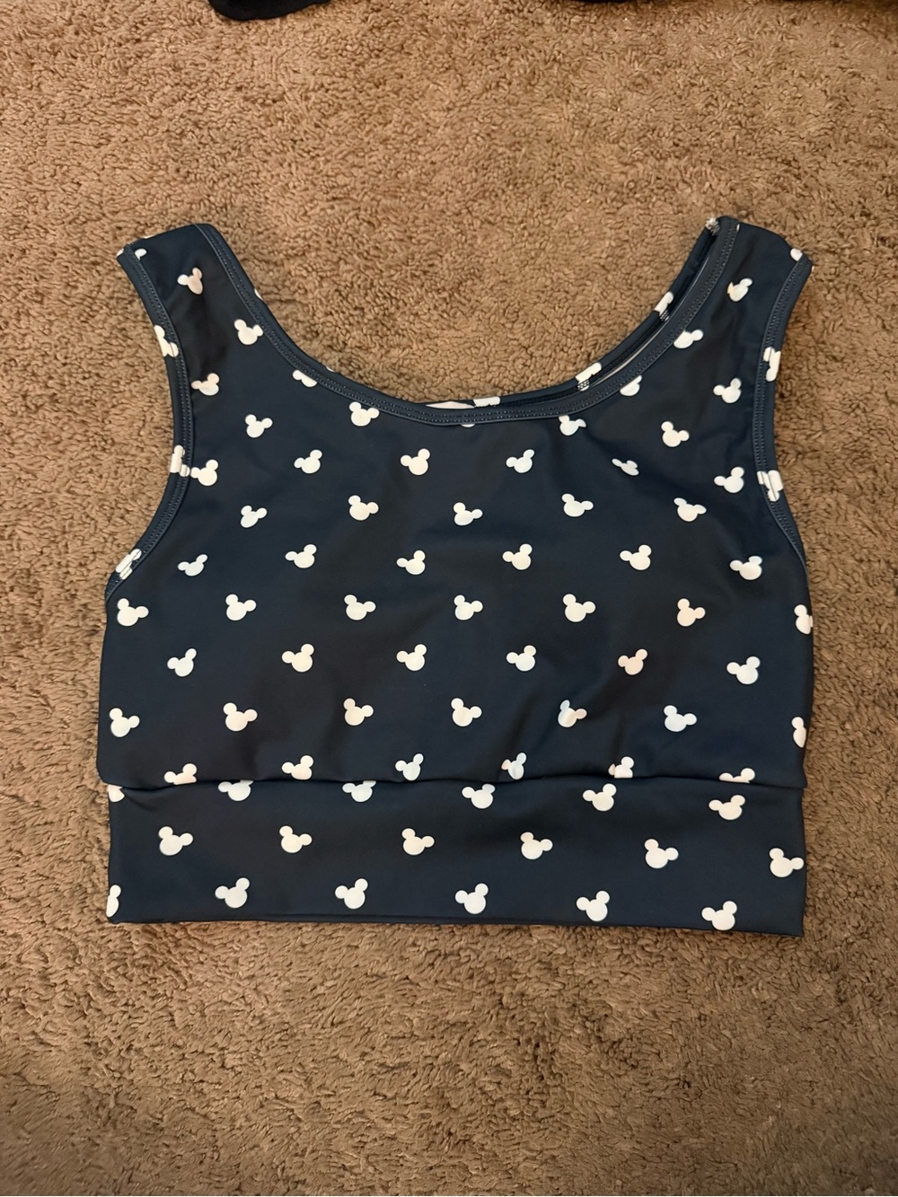 Disney Mickey Mouse Navy Blue Crop Top Sports Bra Women’s Size Large